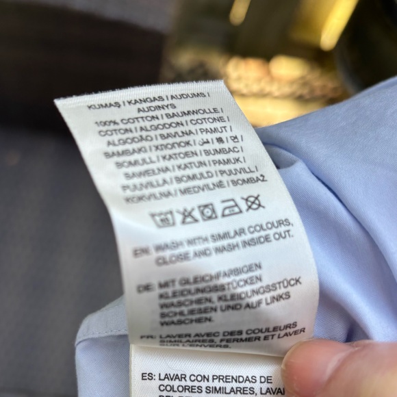 Gant Blue Oversized Asymmetrical Wrap Button Down Shirt - Picture 14 of 14